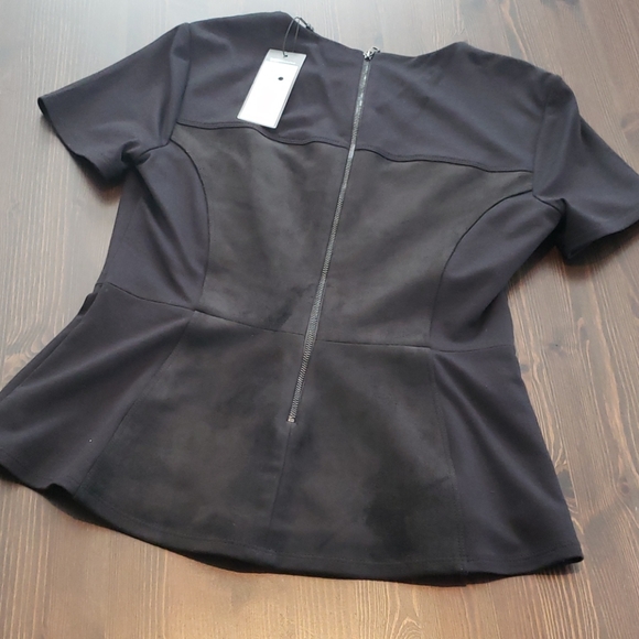 BCBG Maxazria black peplum blouse - Picture 4 of 7